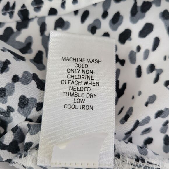 Banana Republic animal print ruffle bow sleeveless top Small - Picture 5 of 8